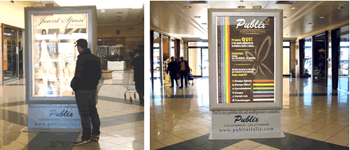 totem pubblicitari bifacciali pubblicit&agrave; interna o esterna 