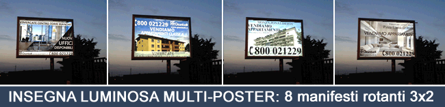 3x2 insegna luminosa multipubblicitaria